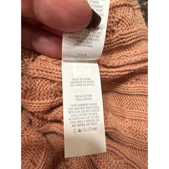 NWT Aerie Mini Cable Cropped 100% Cotton Sweater SizeXS - Picture 9 of 9